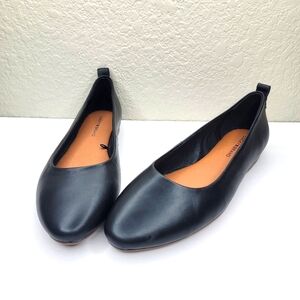 Lucky Brand Black Canison  Leather Almond Toe Slip On Ballet Flats Size 7M